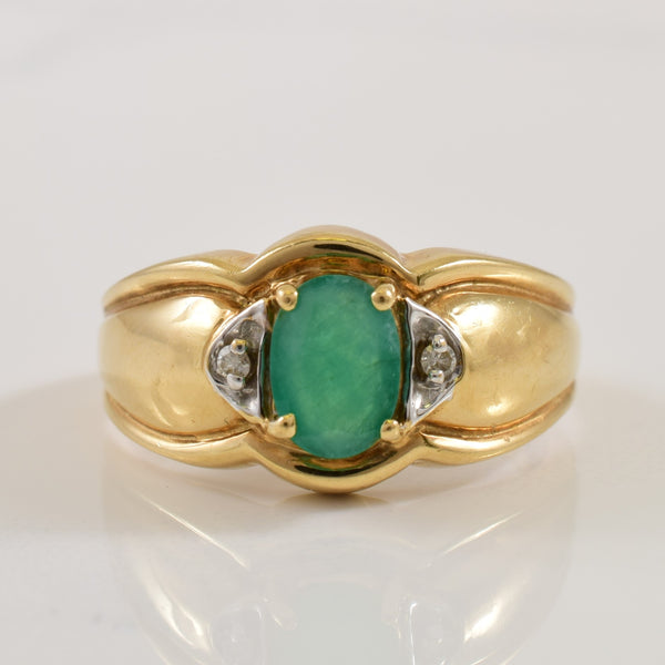 Emerald & Diamond Ring | 0.60ct, 0.02ctw | SZ 7.5 |