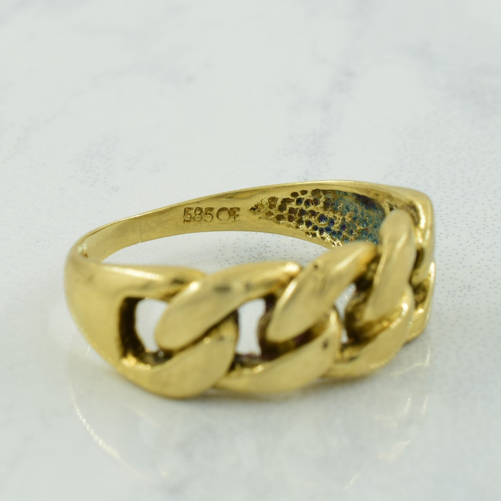 14k Yellow Gold Cuban Link Ring | SZ 5.75 |