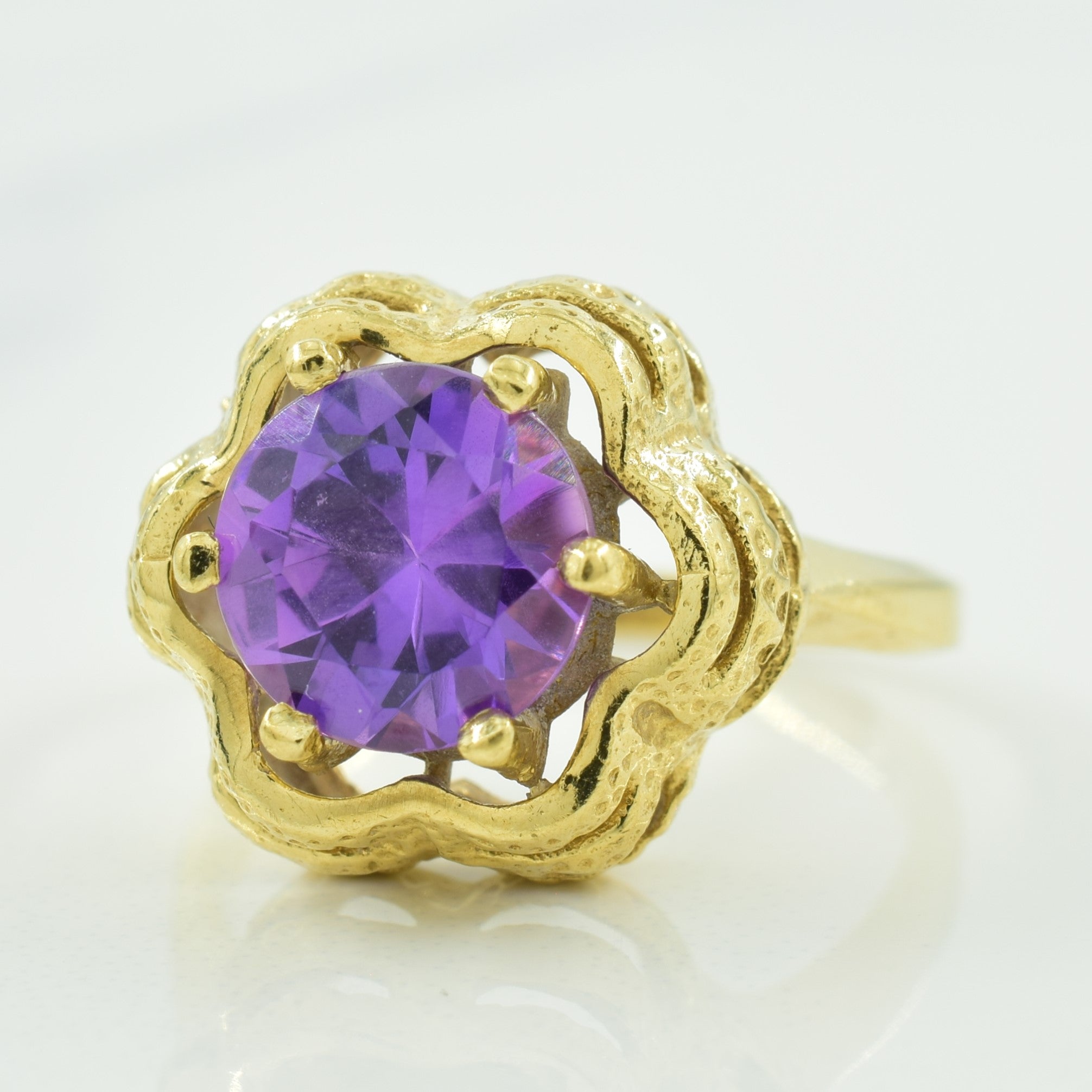 Synthetic Purple Sapphire Cocktail Ring | 2.50ct | SZ 5.75 |
