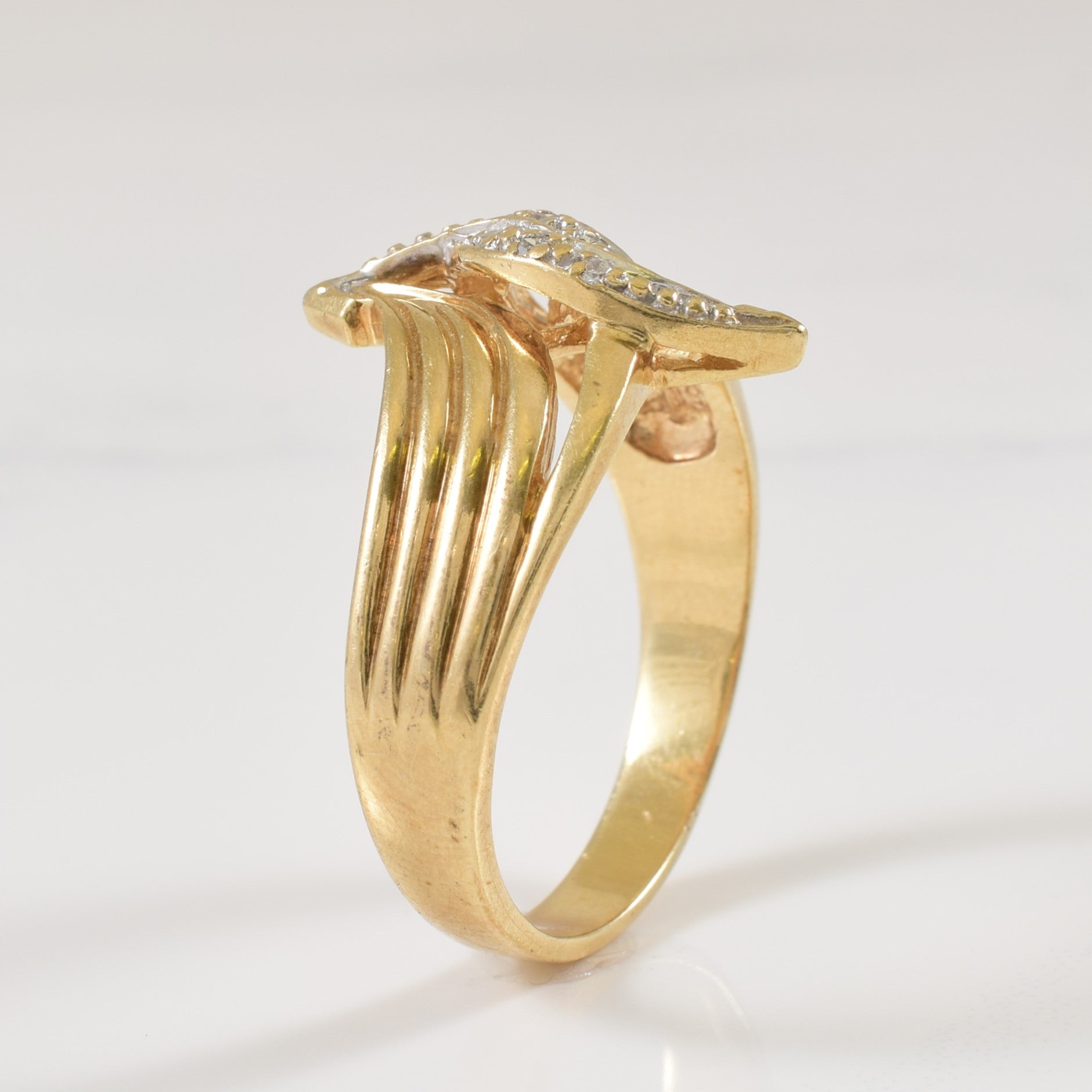 Diamond Bypass Ring | 0.06ctw | SZ 10.75 |