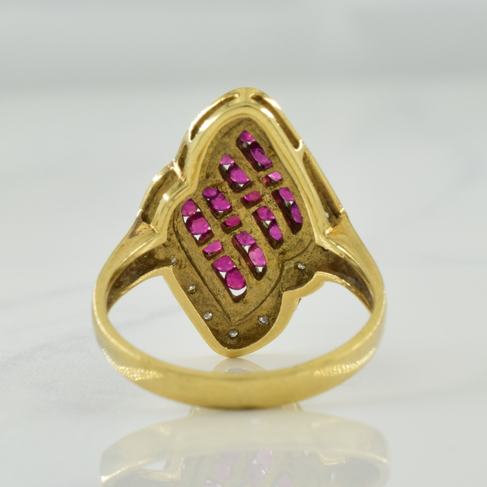 Ruby & Diamond Cocktail Ring | 0.60ctw, 0.09ctw | SZ 6.75 |