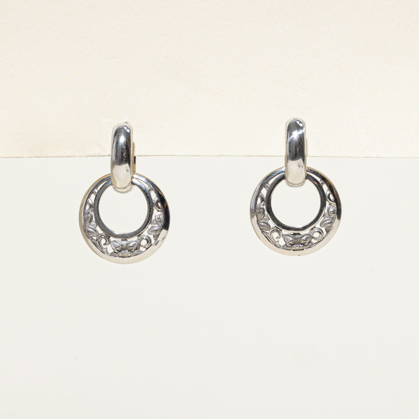 Floral Door Knocker Drop Earrings