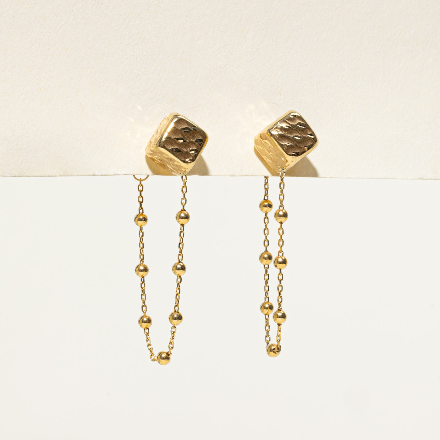 Cube Beaded Drop Earrings