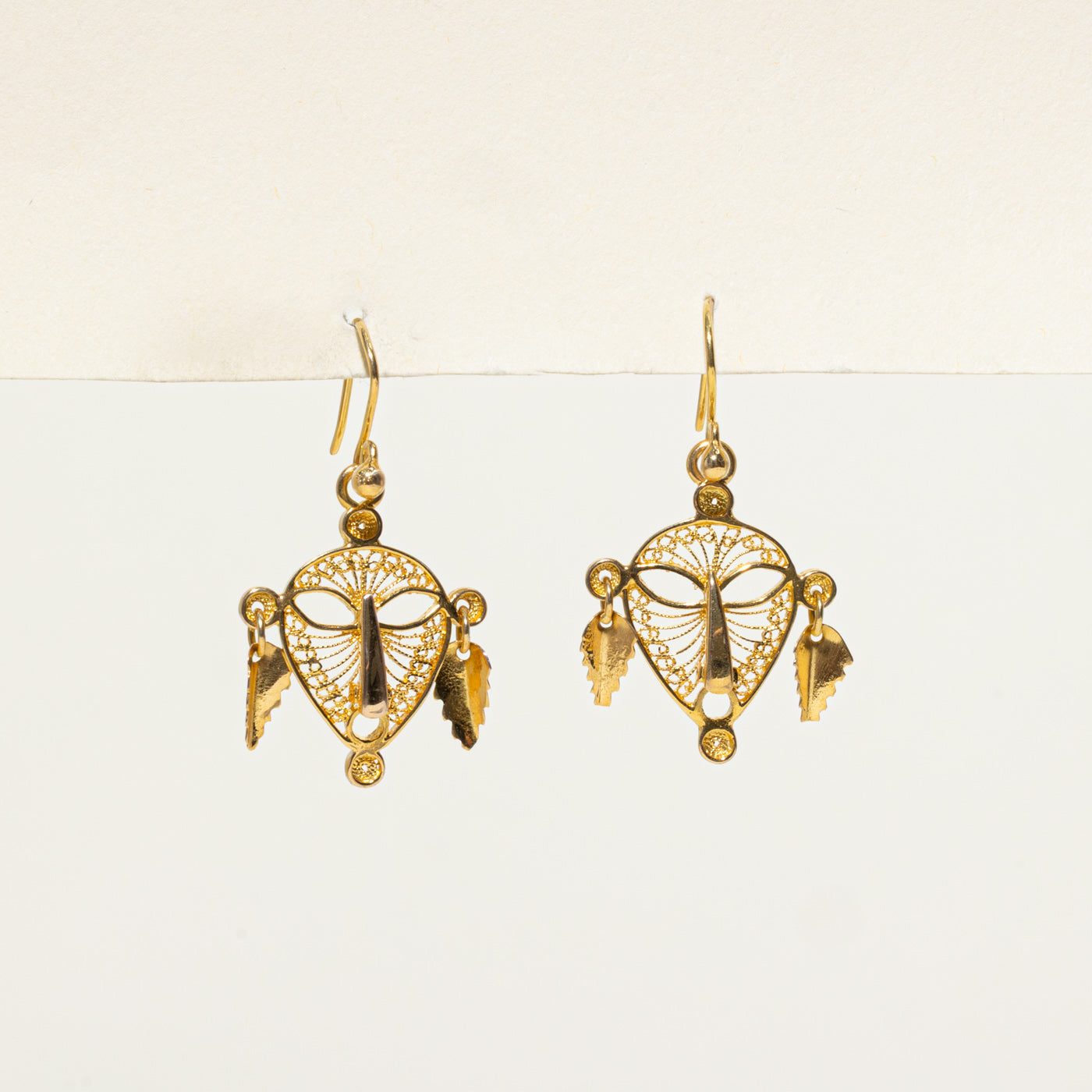 Filigree Mask Drop Earrings