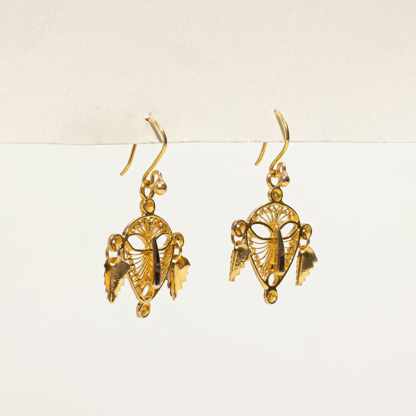 Filigree Mask Drop Earrings