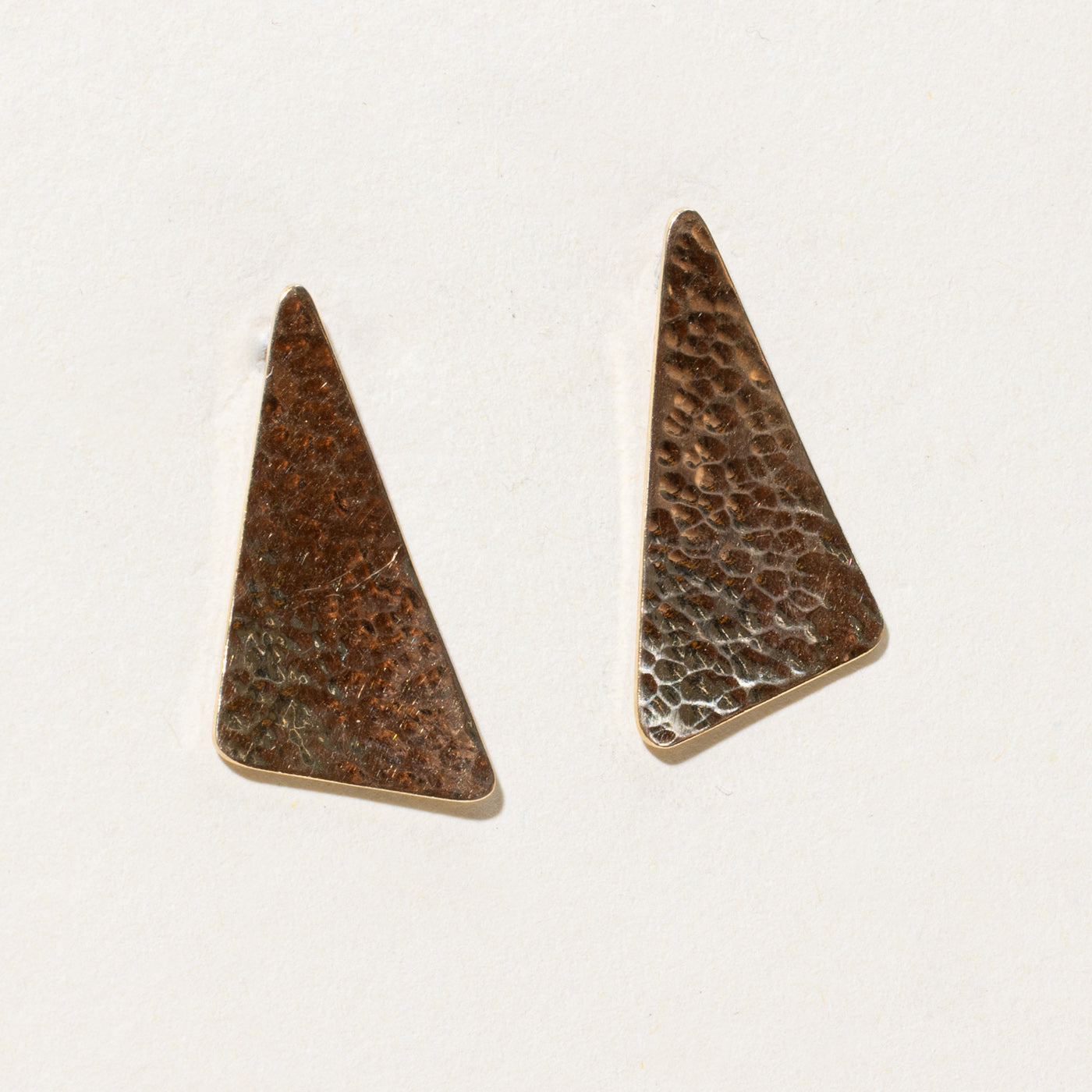 Hammered Triangle Stud Earrings