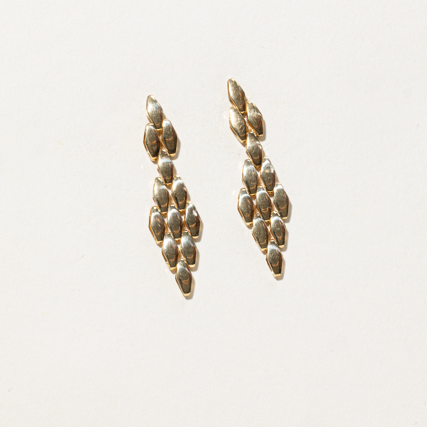 Geometric Panther Link Drop Earrings