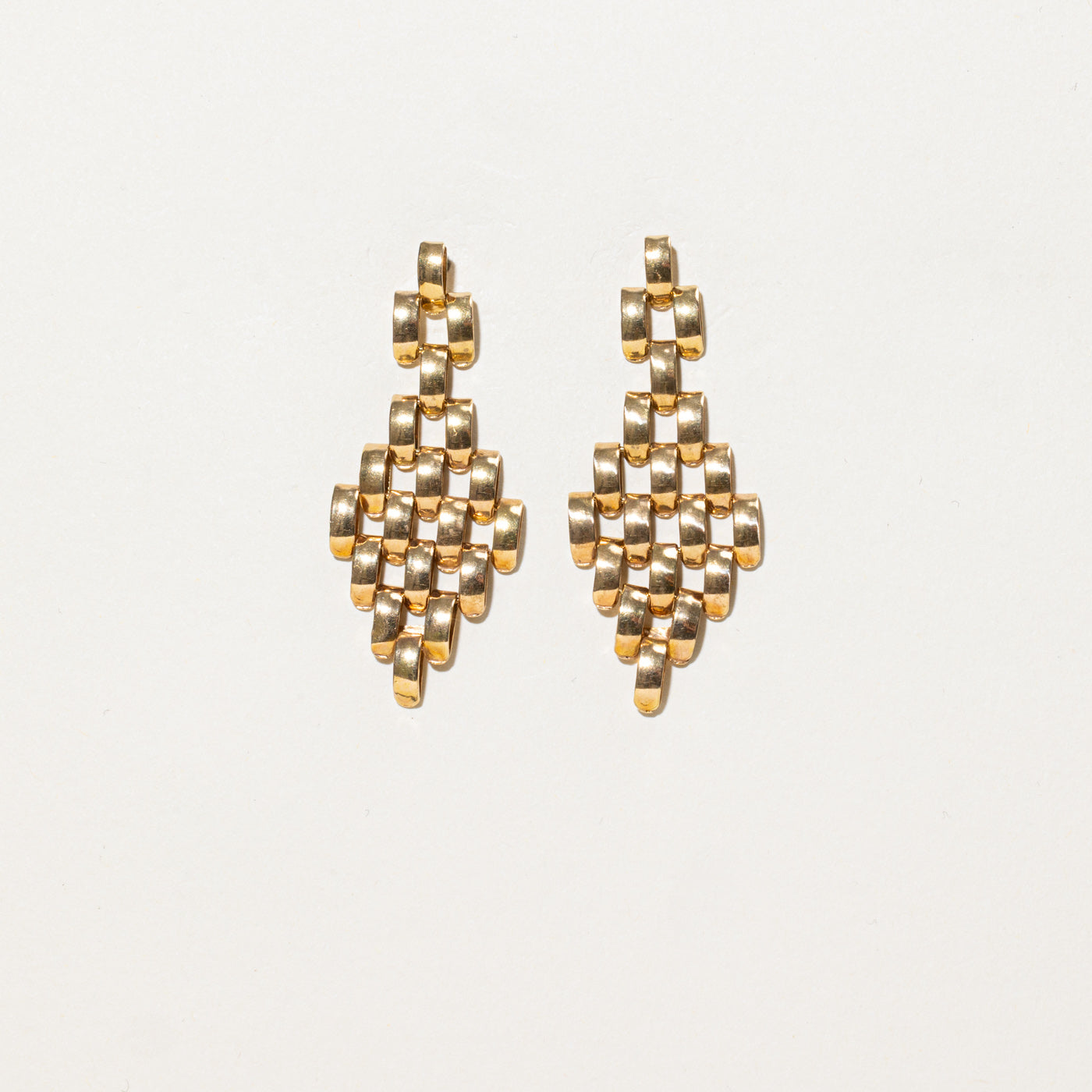 Geometric Panther Link Drop Earrings