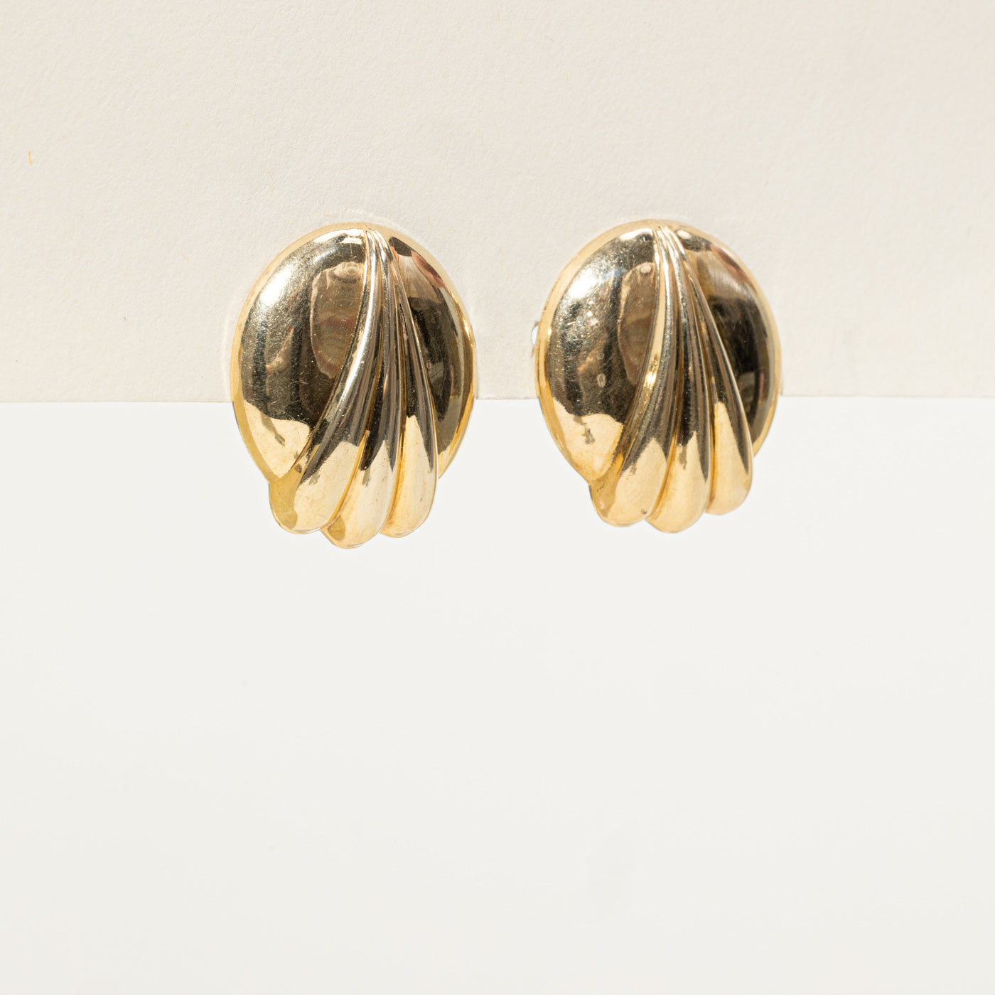 Grooved Button Stud Earrings