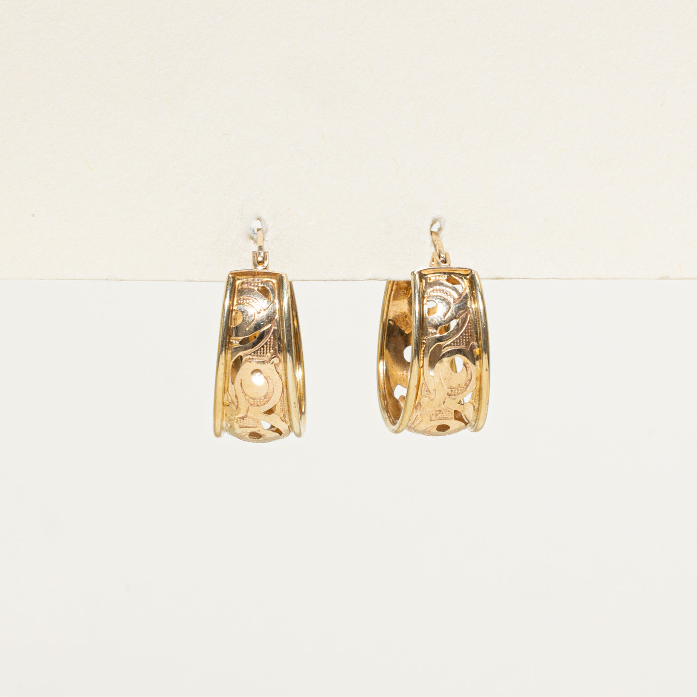 Textured Openwork Hoop Earrings