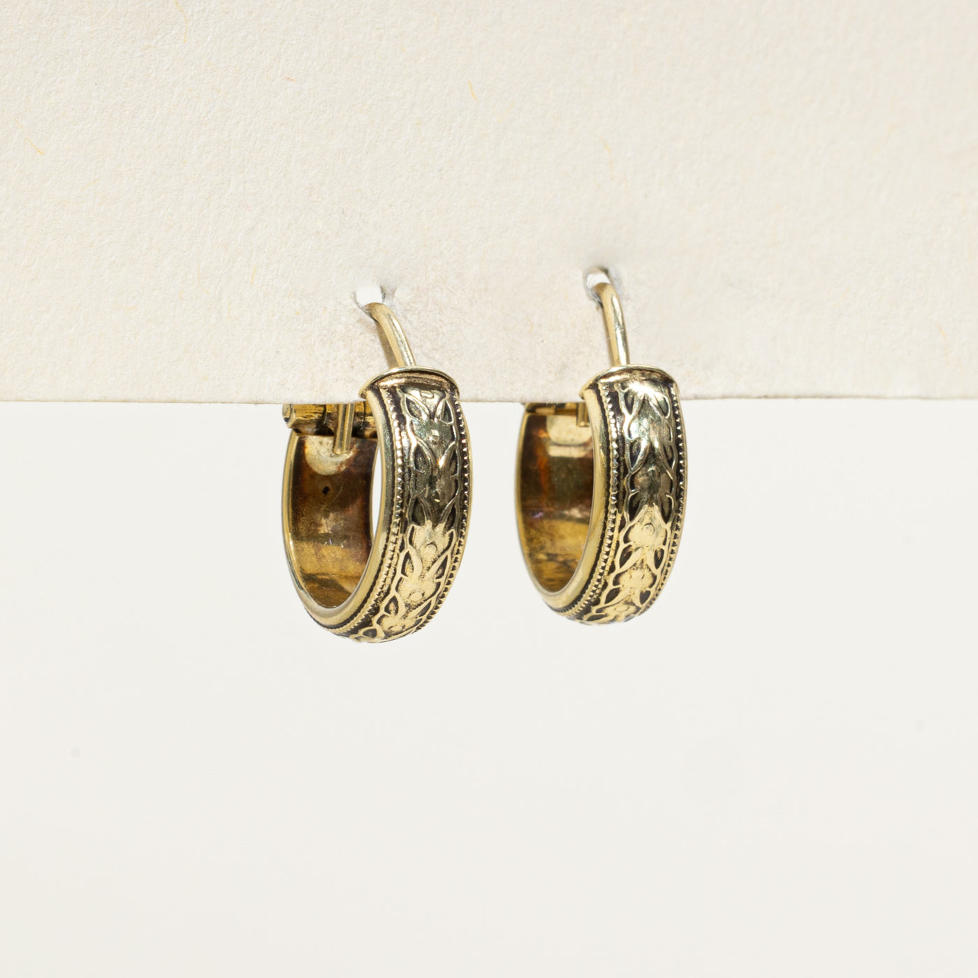 Floral Textured Hoop Earrings