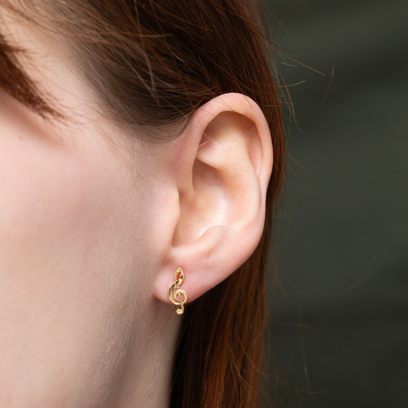 Treble Clef Stud Earrings