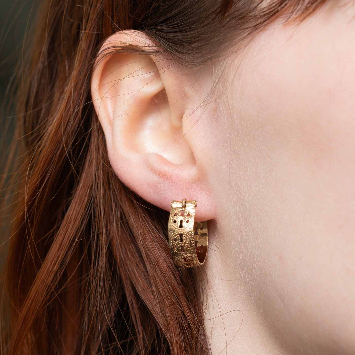 Textured Openwork Hoop Earrings