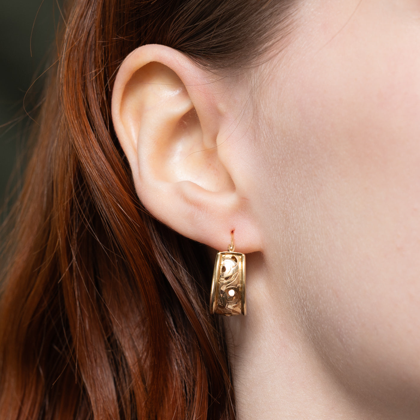 Textured Openwork Hoop Earrings