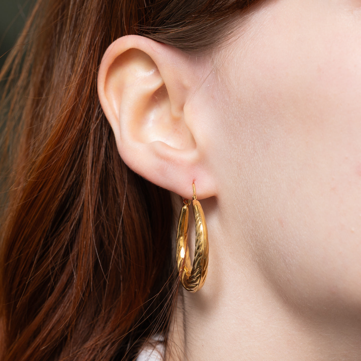 Boucles d'oreilles créoles rainurées