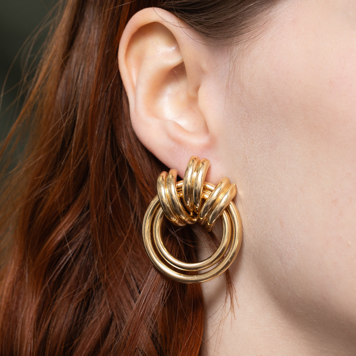 Large Door Knocker Stud Earrings