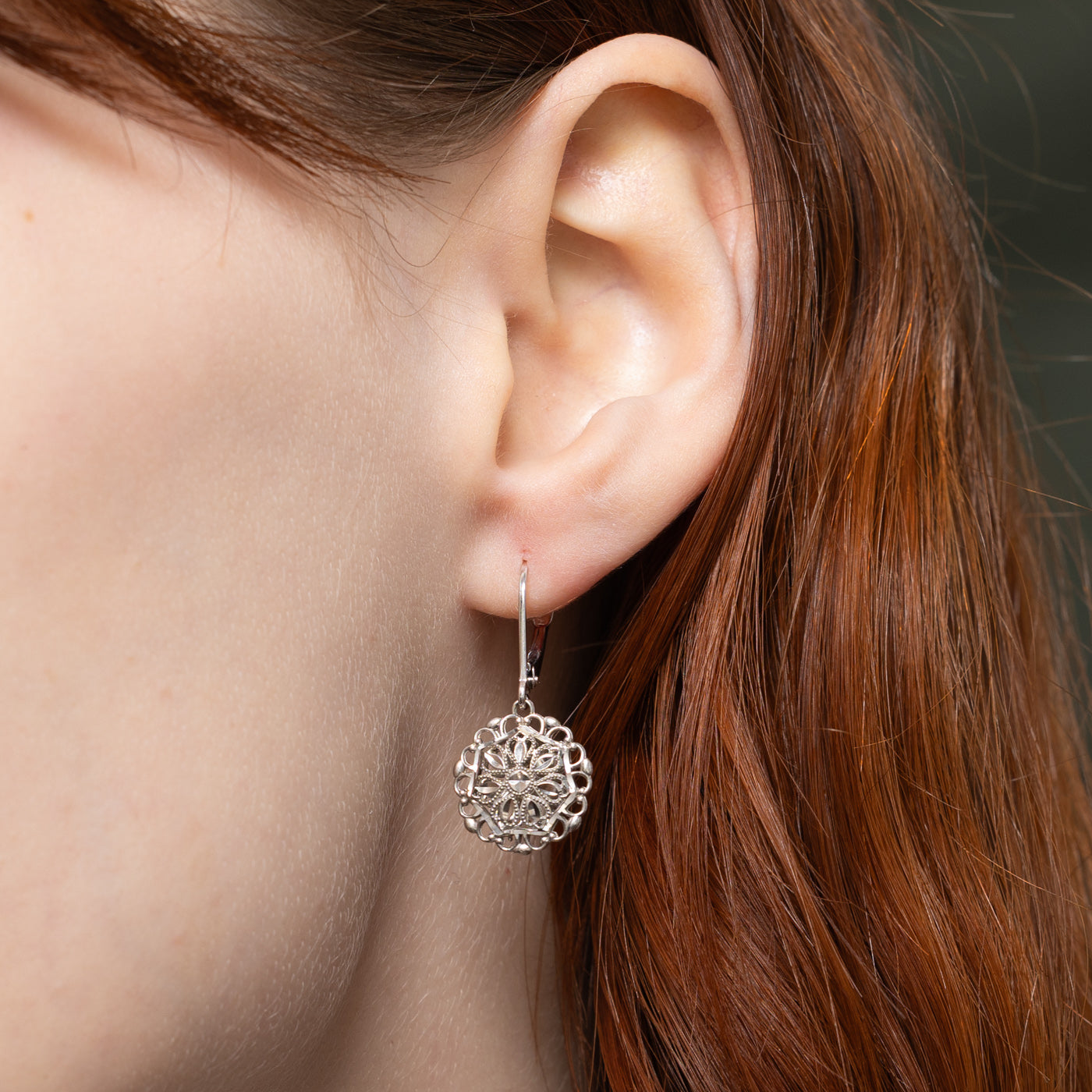 Floral Filigree Drop Earrings