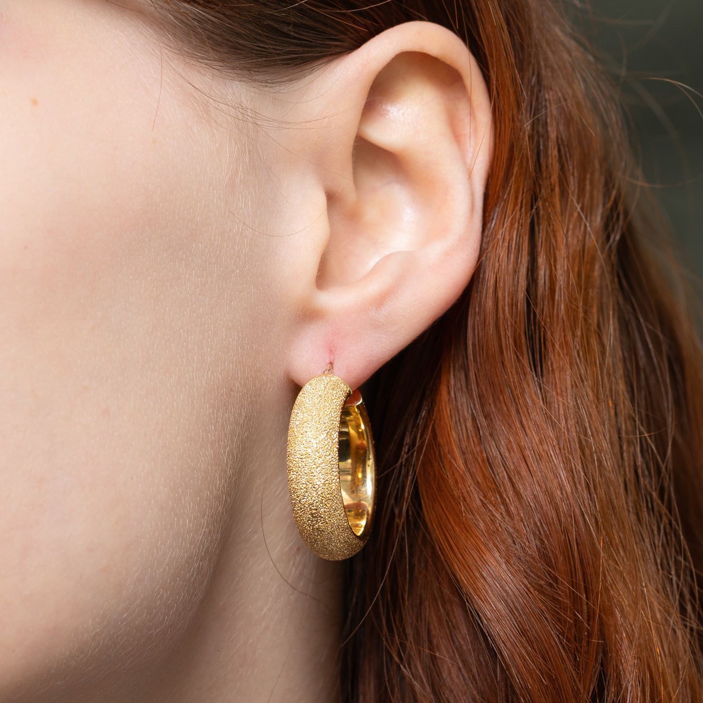 'Birks' Textured Chunky Hoop Earrings