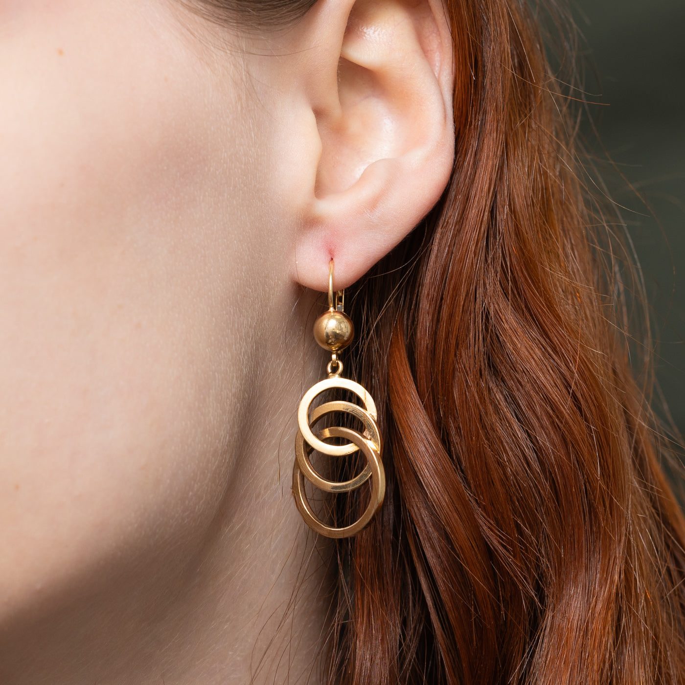 Geometric Interlocking Drop Earrings
