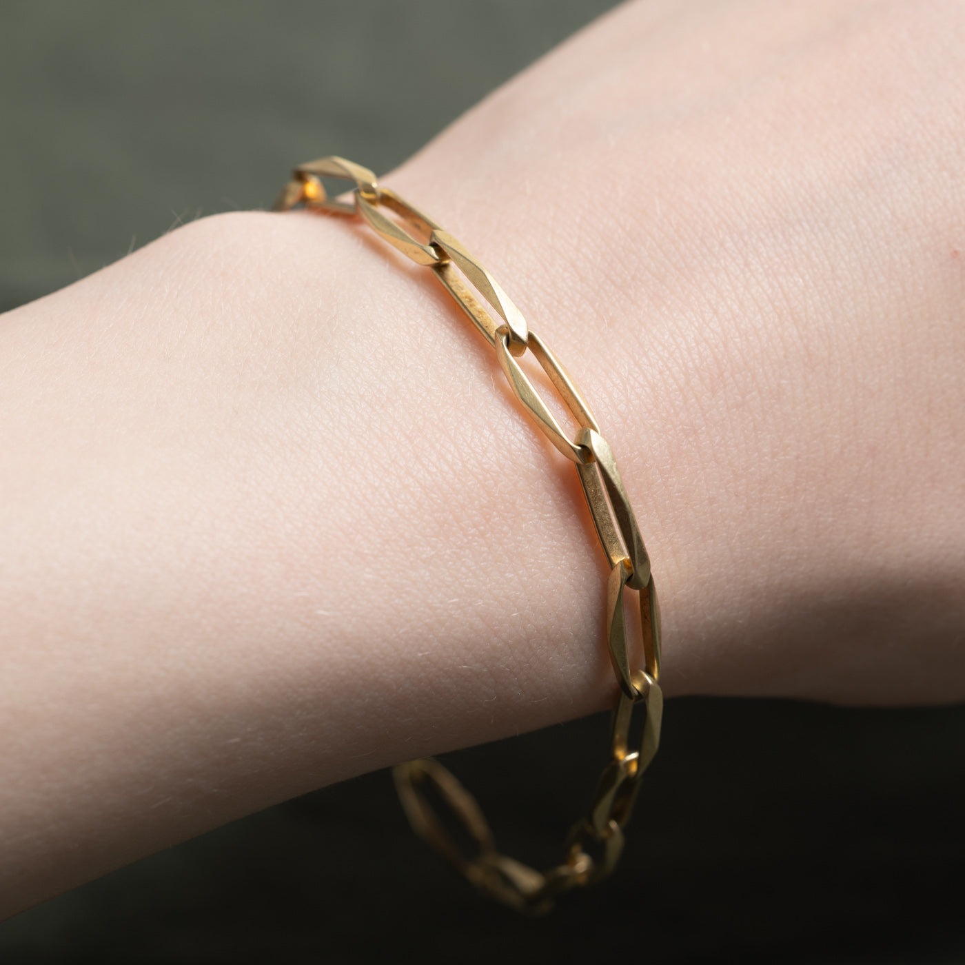 14k Paperclip Chain Bracelet | 8"