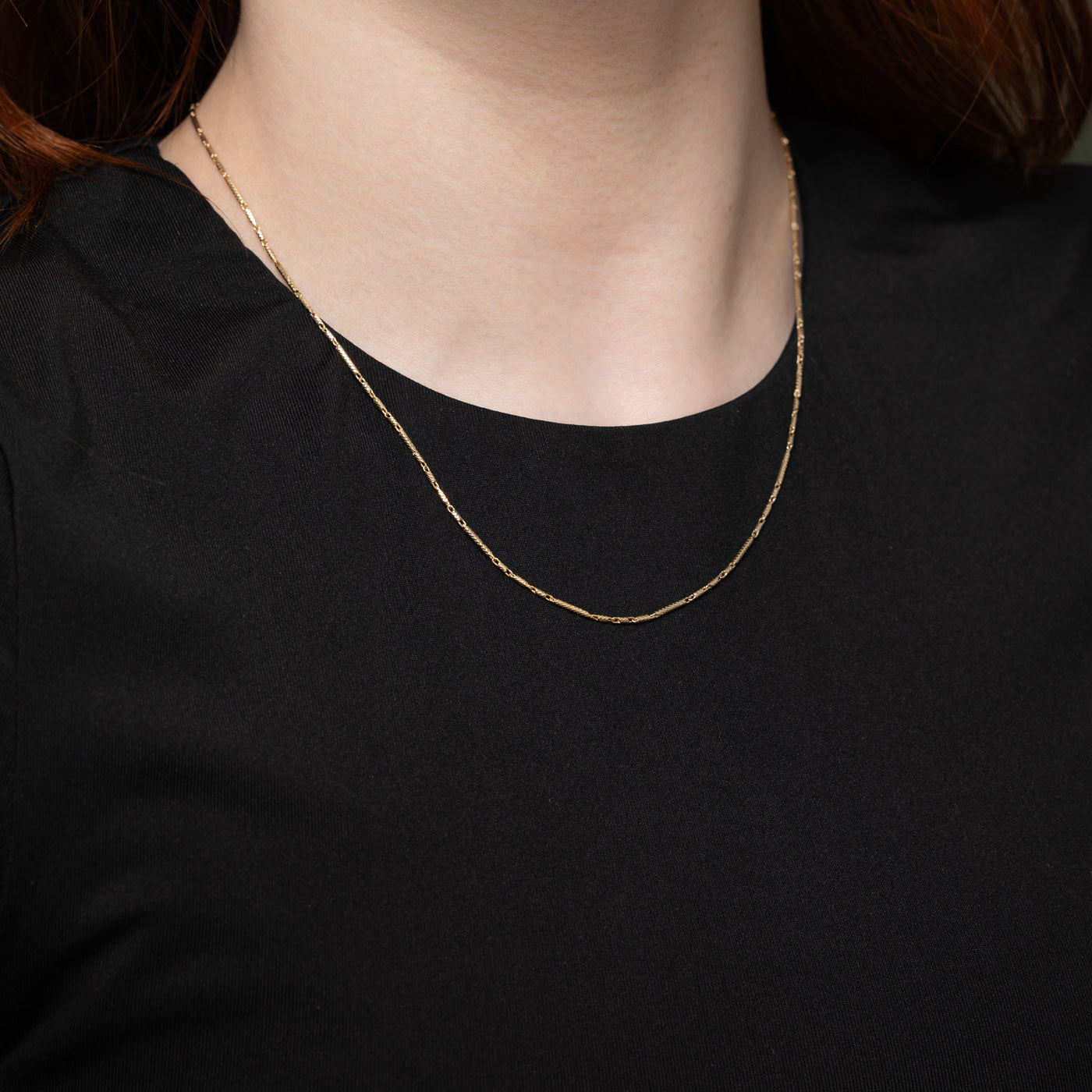 Chaîne à maillons texturés en or jaune 10 carats | 45,7 cm