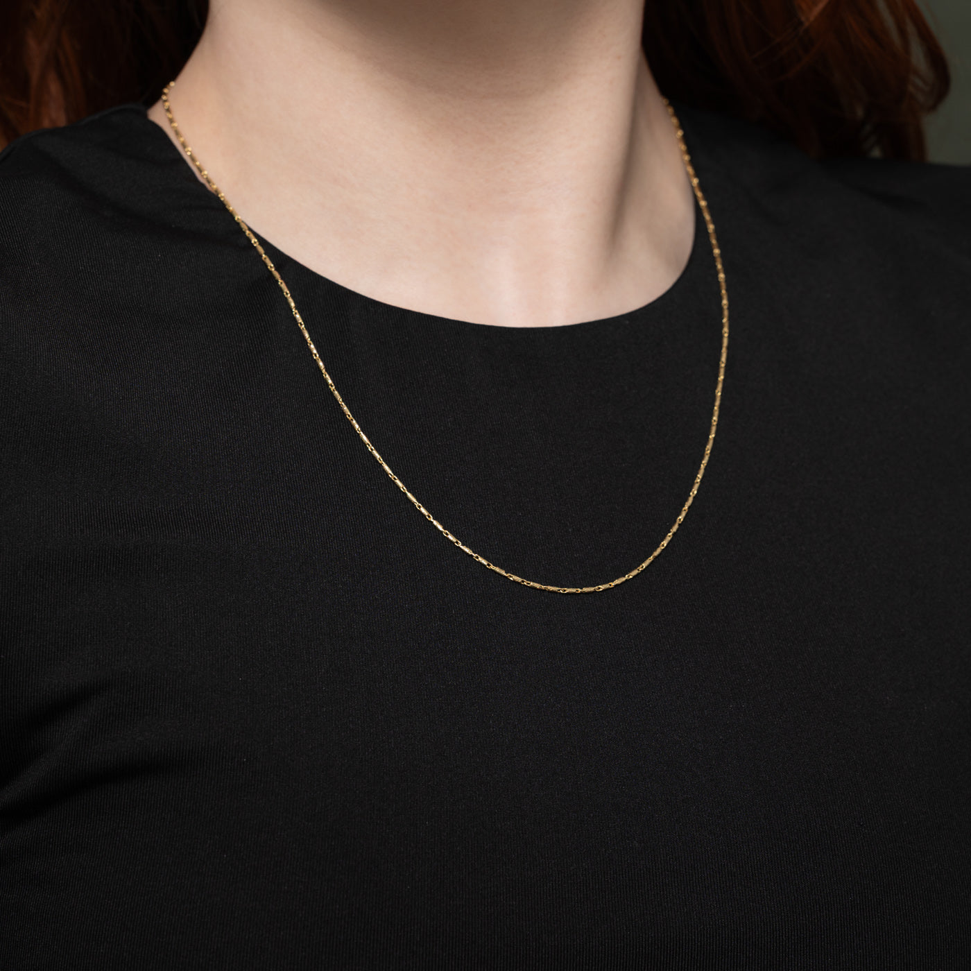 Chaîne en or jaune 10 carats à mailles orge | 50 cm