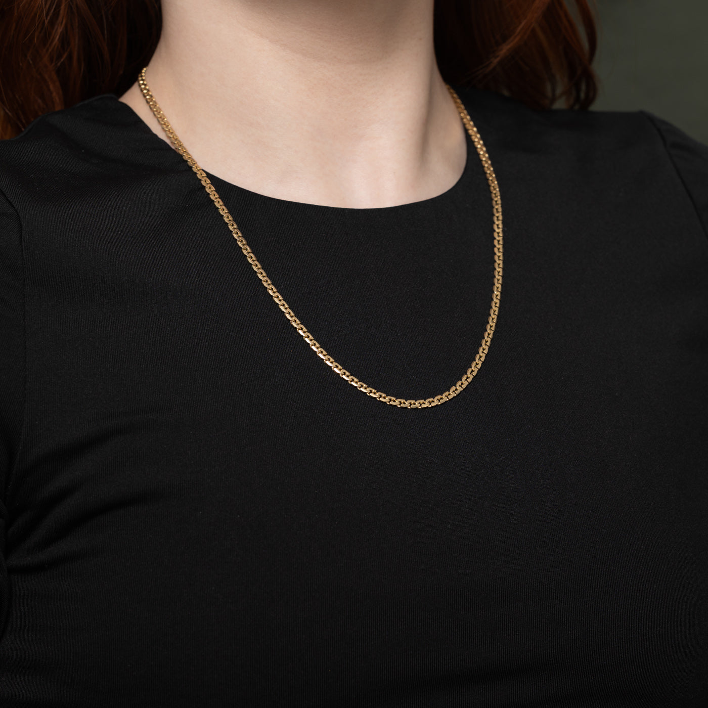 14k Yellow Gold Modified C Link Chain | 21"