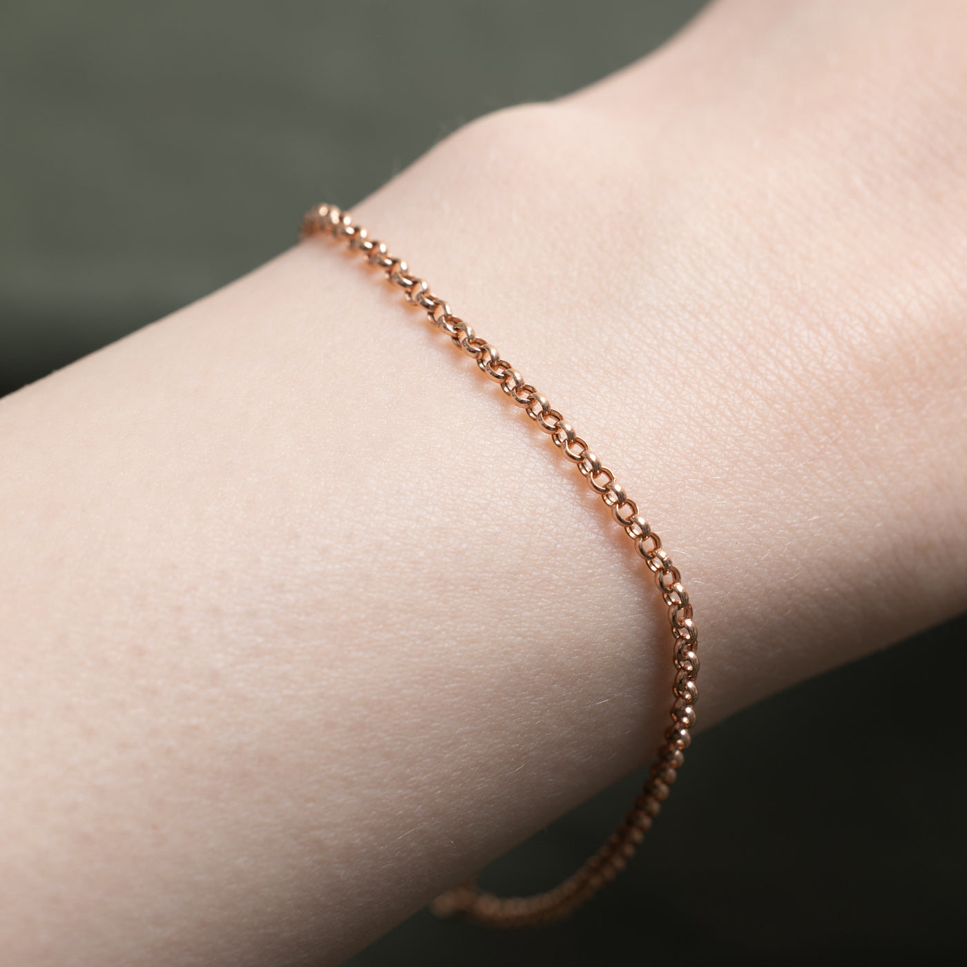 Bracelet chaîne rolo en or rose 10 carats | 19 cm