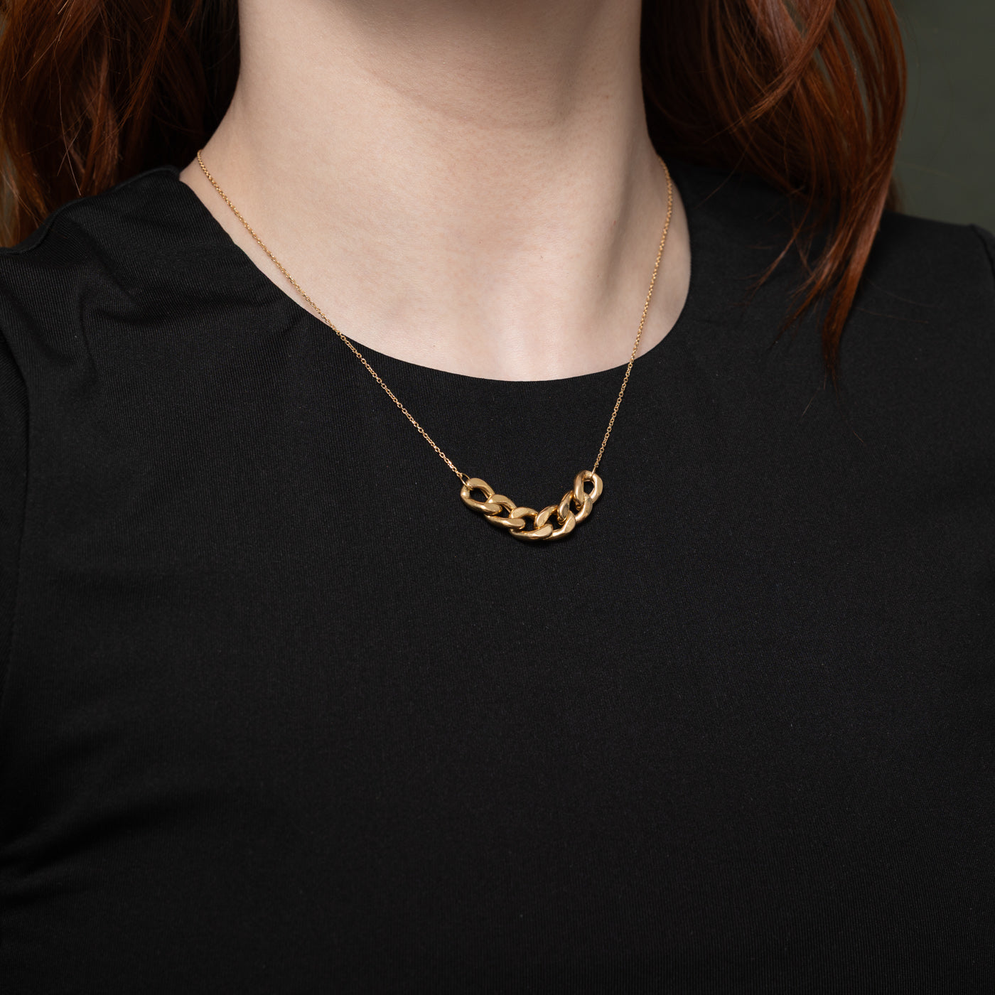 Collier pendentif à maillons gourmette en or 18 carats | 45,7 cm