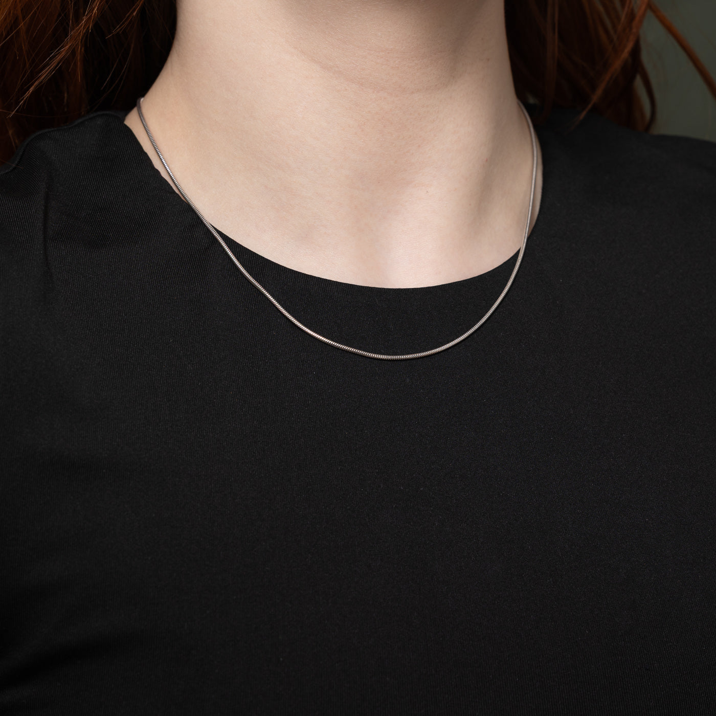 18k White Gold Snake Chain | 17"