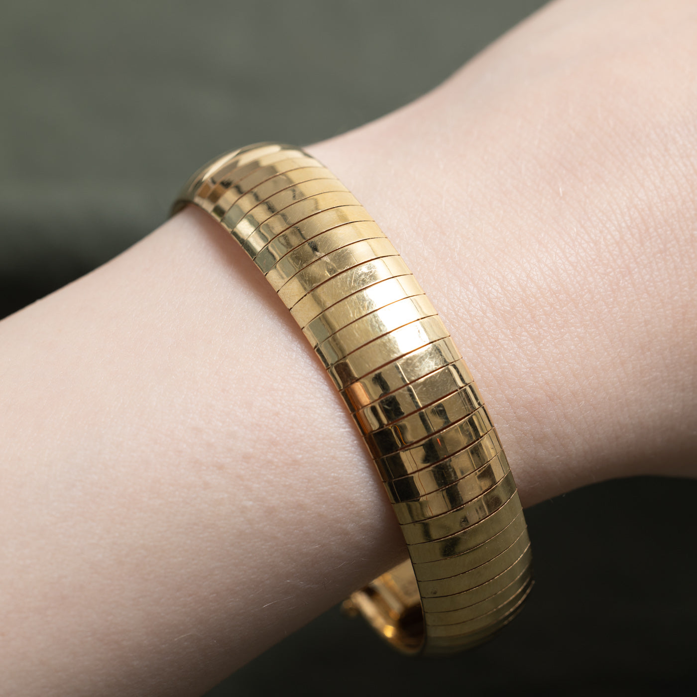 'Birks' 14k Yellow Gold Omega Link Bangle | 7"