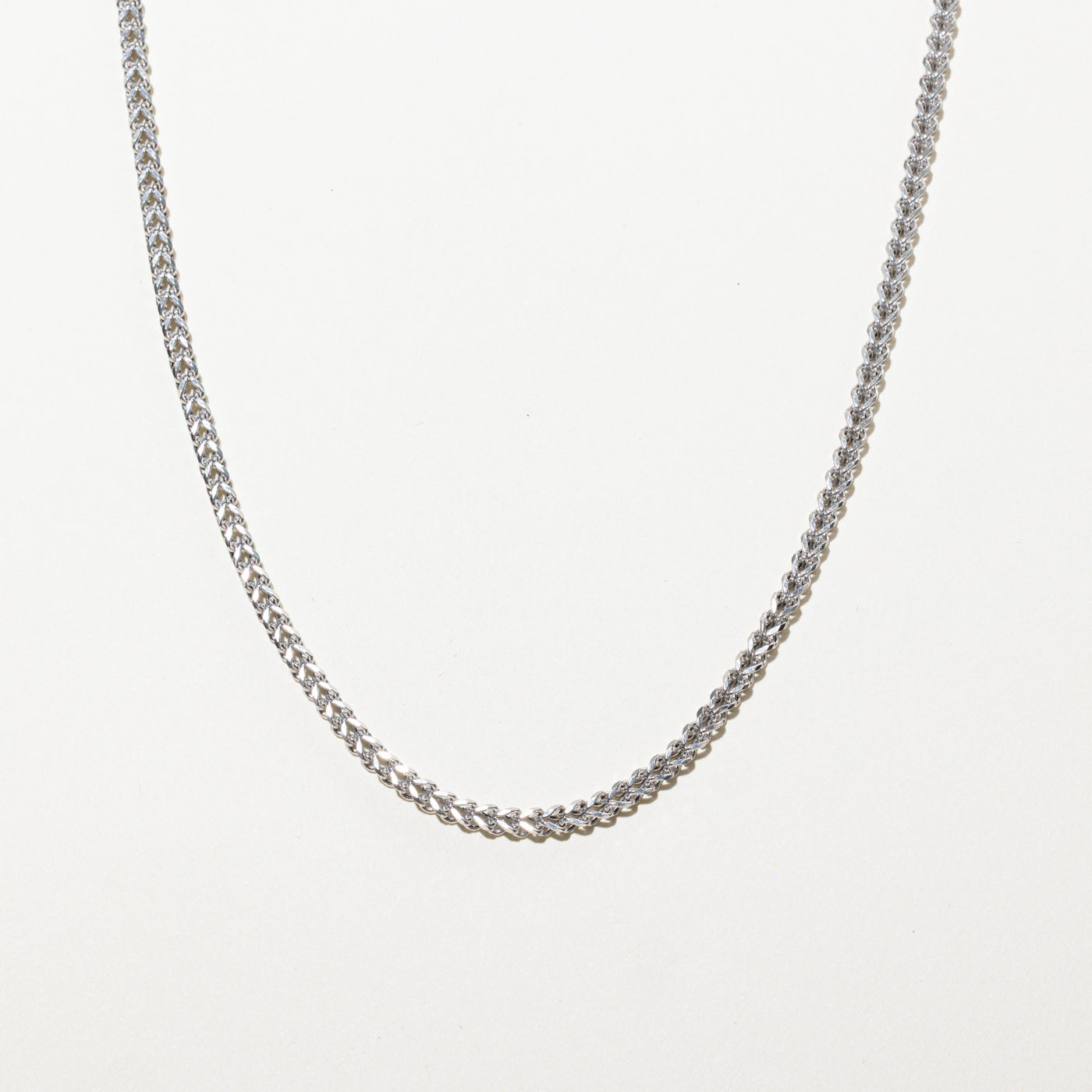 14k White Gold Wheat Chain | 19"