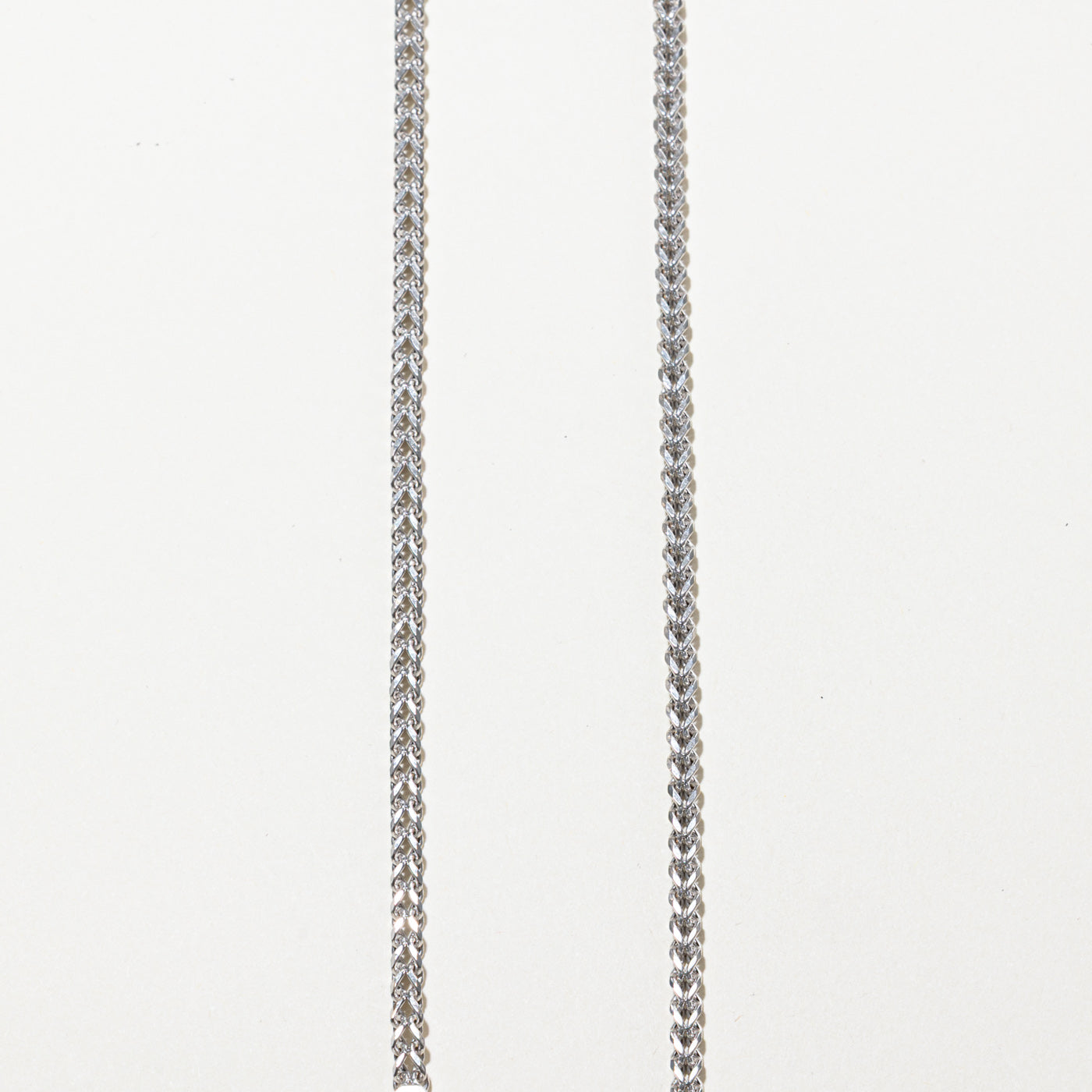 Chaîne blé en or blanc 14 carats | 48 cm 