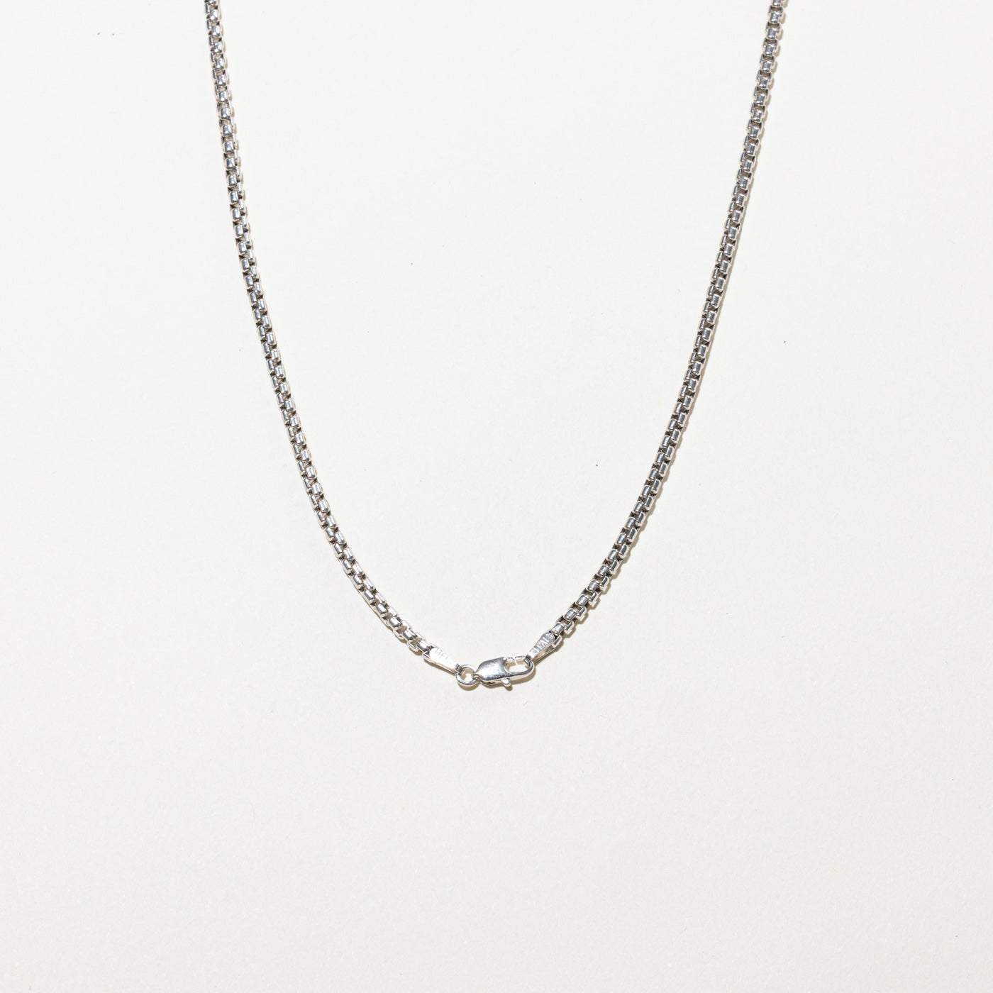 14k White Gold Box Link Chain | 18"
