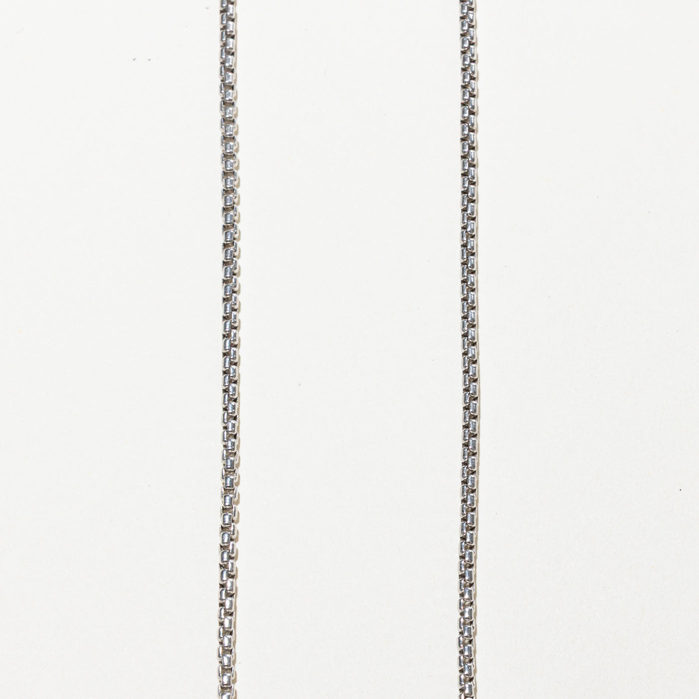 14k White Gold Box Link Chain | 18"