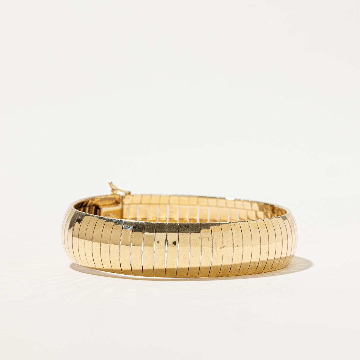 'Birks' 14k Yellow Gold Omega Link Bangle | 7"
