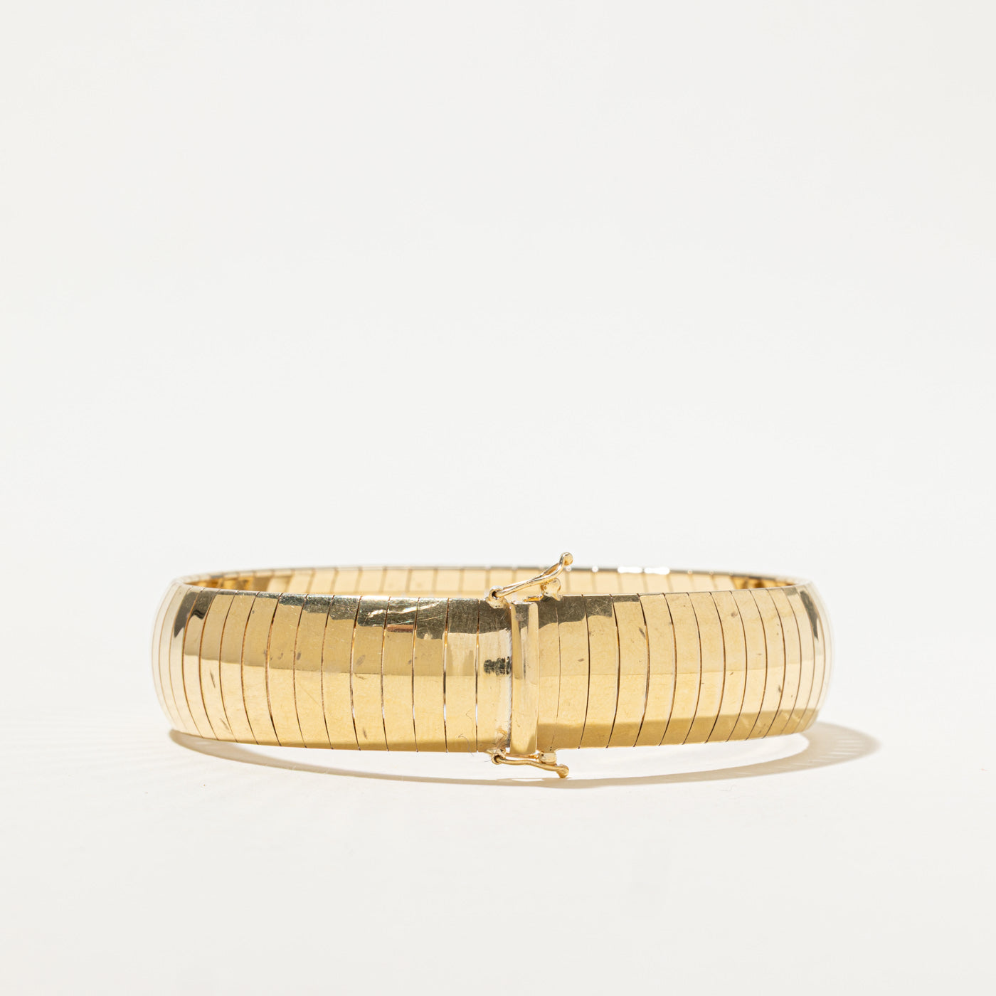 'Birks' 14k Yellow Gold Omega Link Bangle | 7"