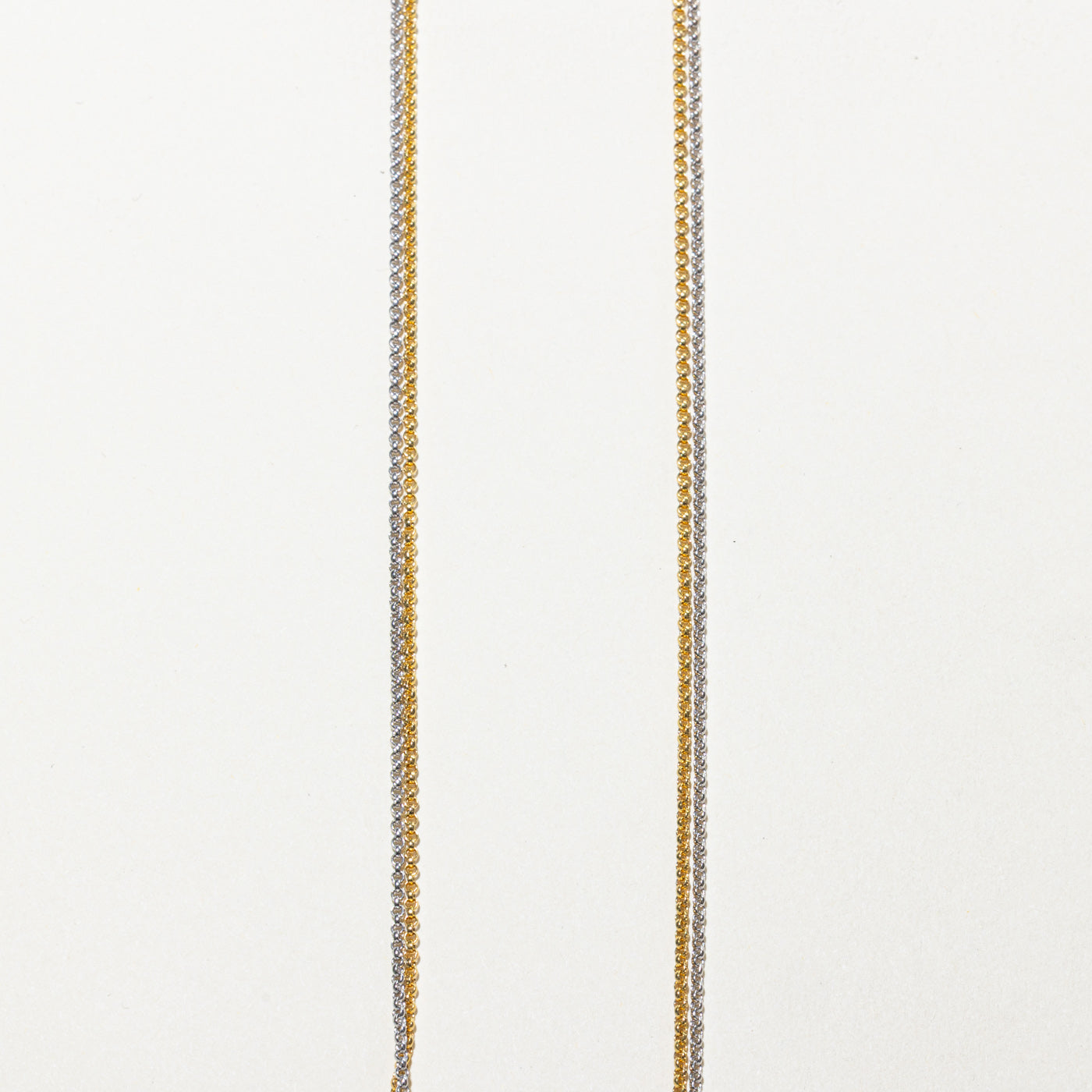 18k Yellow & White Gold Cable Link Layered Chain | 15"