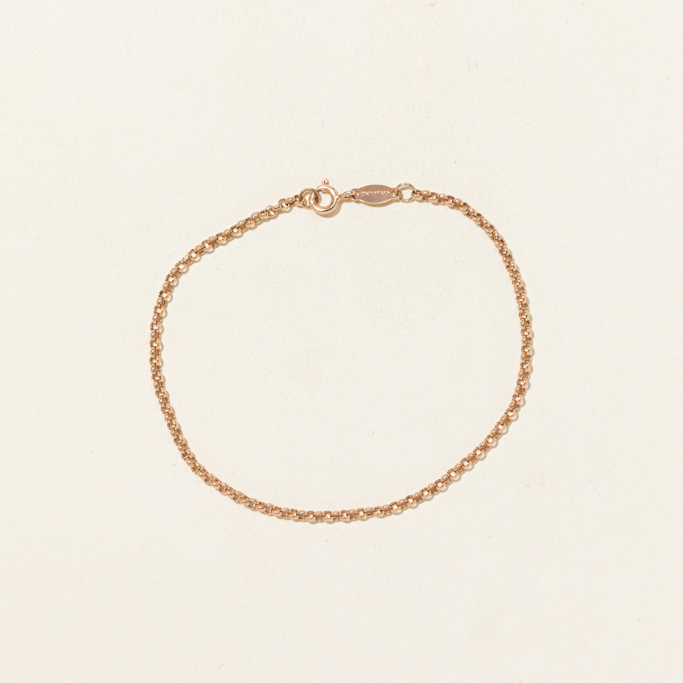 Bracelet chaîne rolo en or rose 10 carats | 19 cm
