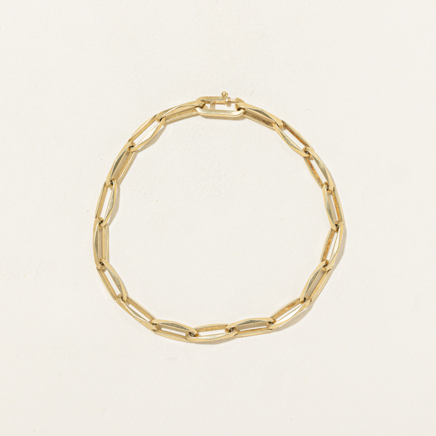 14k Paperclip Chain Bracelet | 8"
