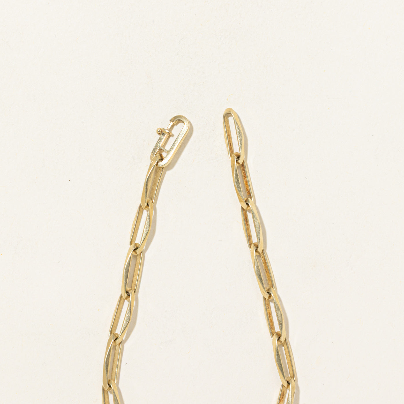 14k Paperclip Chain Bracelet | 8"