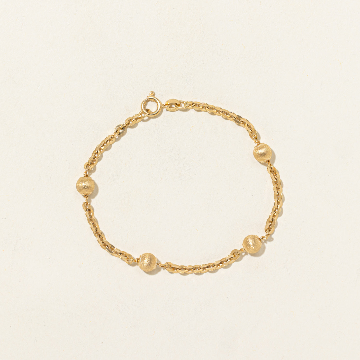 Bracelet à maillons satellites en or jaune 18 carats | 18 cm