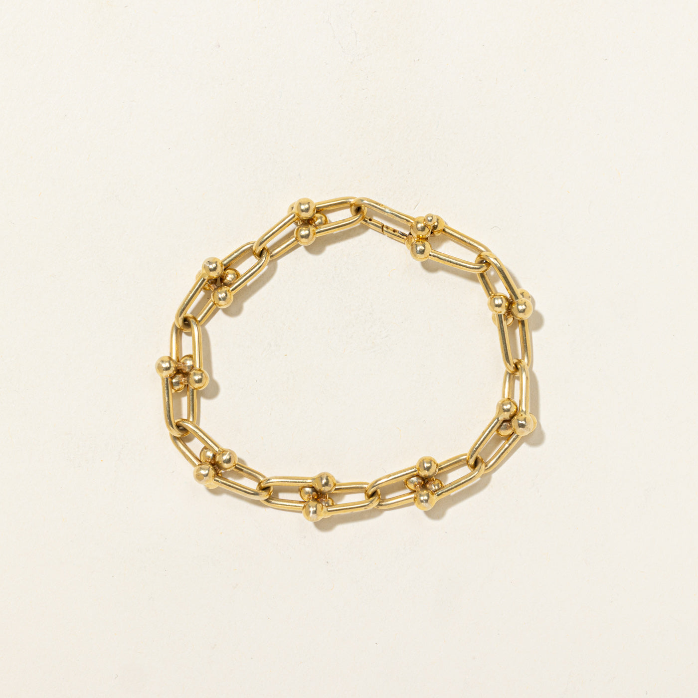 Bracelet chaîne en or jaune 18 carats, inspiré de la quincaillerie | 20 cm