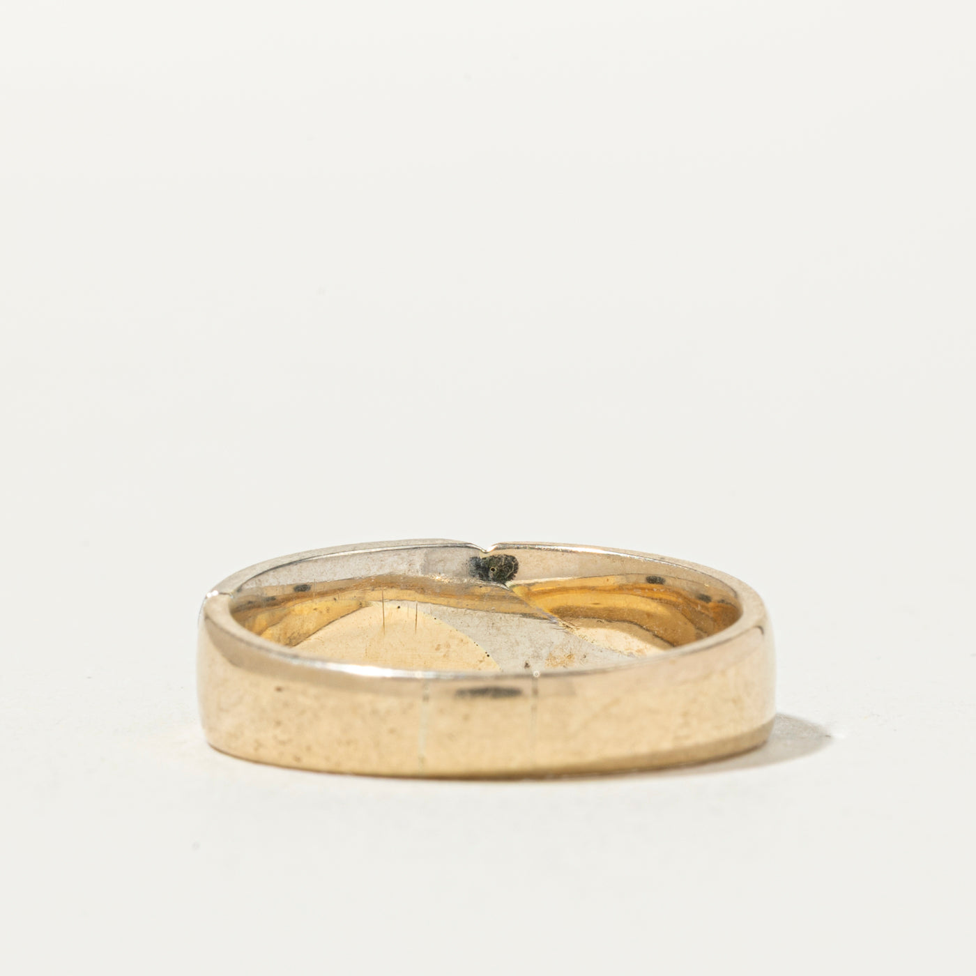 10k Two Tone Grooved Wave Band | SZ 8