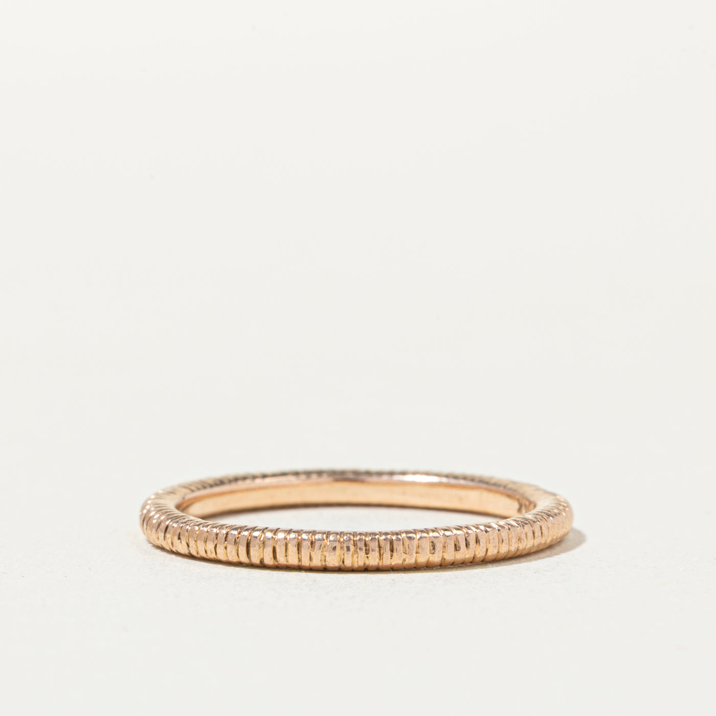 14k Rose Gold Fluted Thin Stacking Band | 1mm | SZ 7
