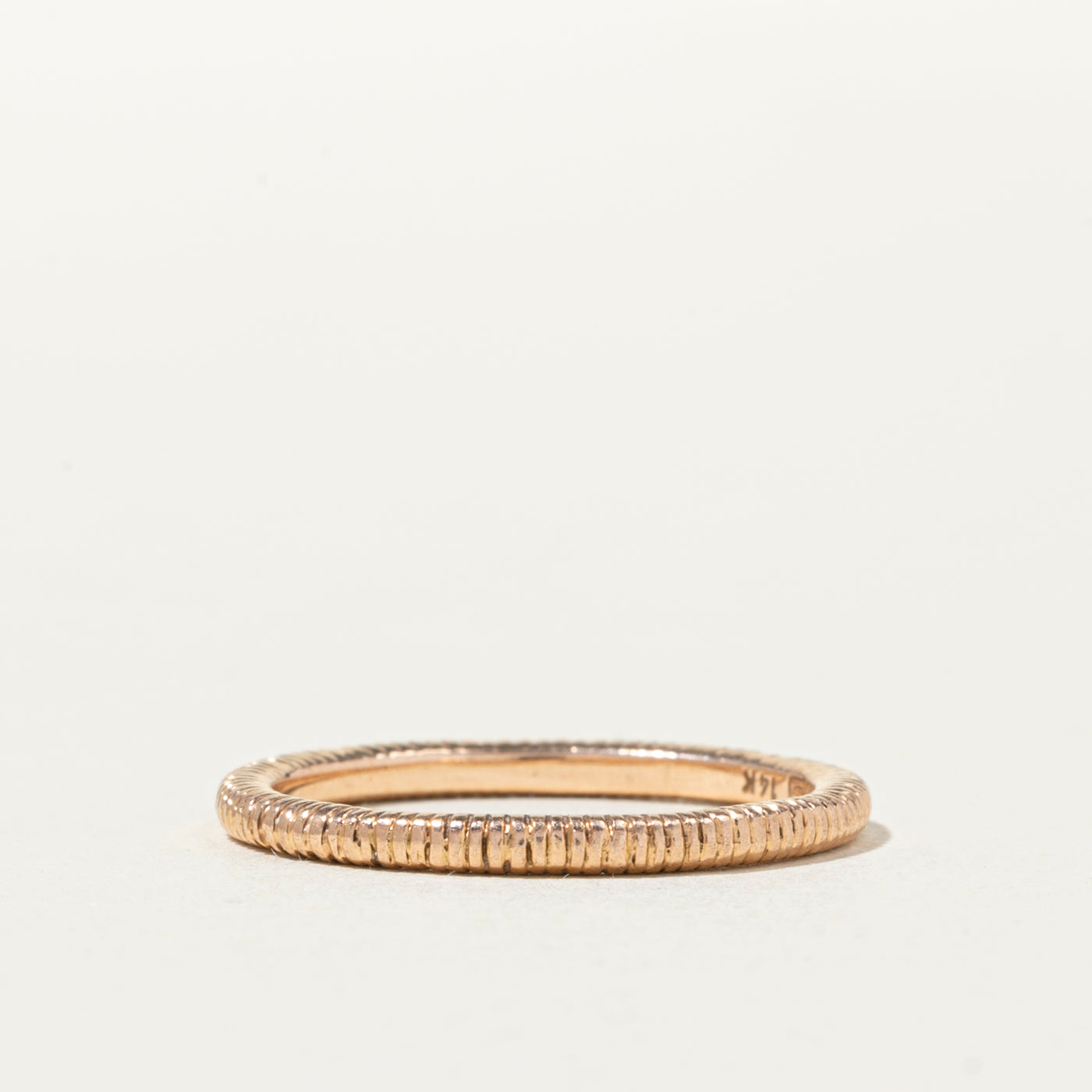 14k Rose Gold Fluted Thin Stacking Band | 1mm | SZ 7