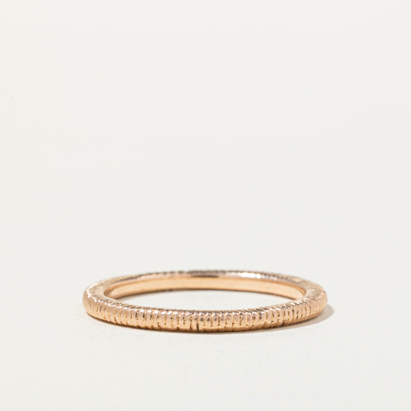 14k Rose Gold Fluted Thin Stacking Band | 1mm | SZ 7