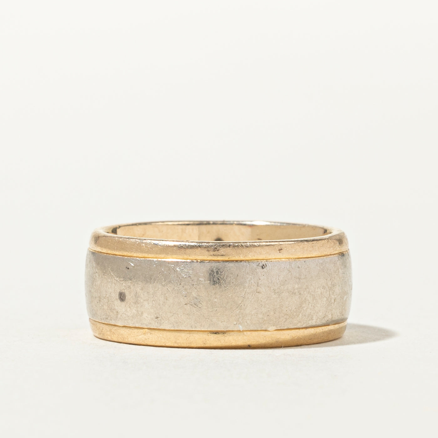 14k Two Tone Gold Thick Band | 8mm | SZ 6