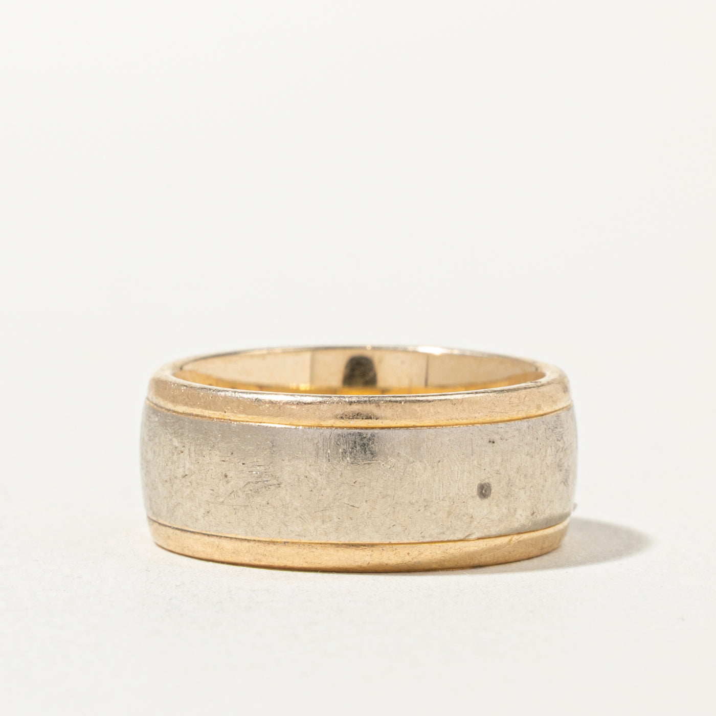 14k Two Tone Gold Thick Band | 8mm | SZ 6