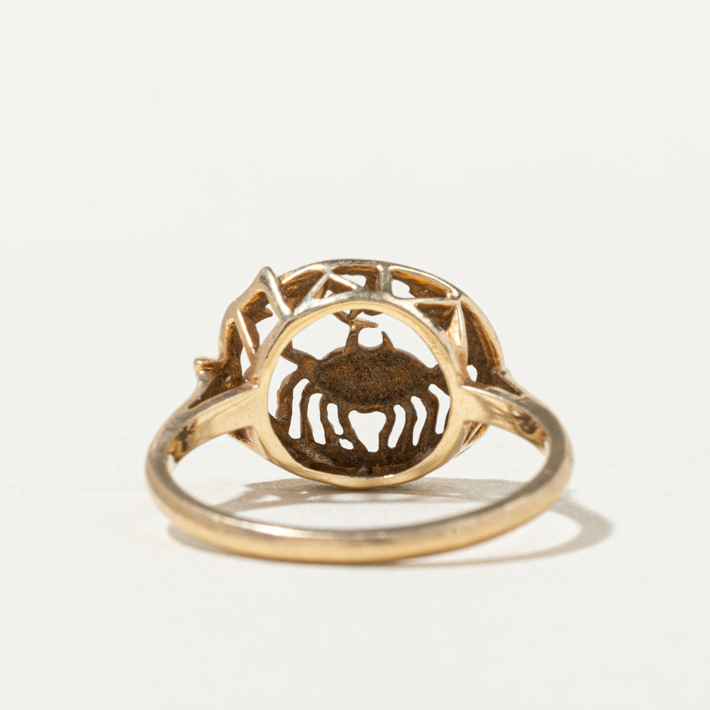 Vintage Canadian 10k Cancer Zodiac Openwork Ring | SZ 6